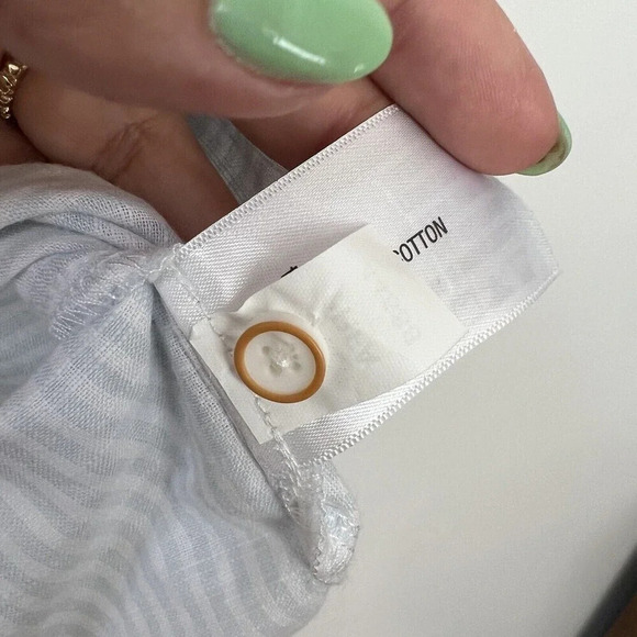 Orvis Womens Button Up Blue White Striped Cotton Shirt Tunic Collared Sz XS ** - Picture 13 of 14